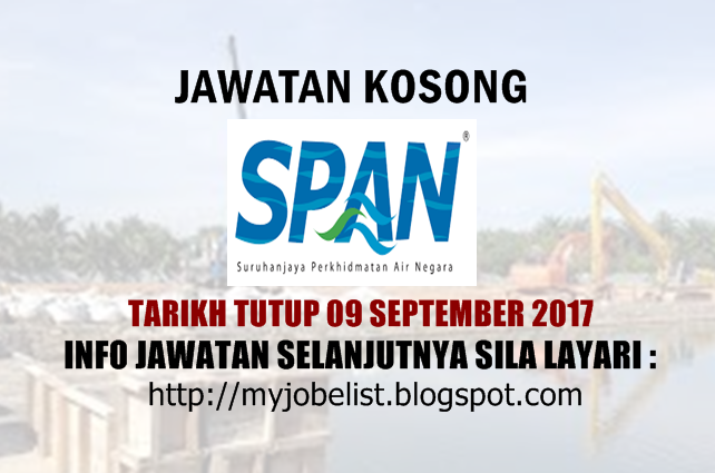 Jawatan Kosong di Suruhanjaya Perkhidmatan Air Negara (SPAN) September 2017