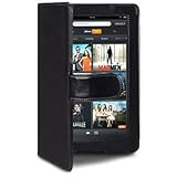 AMAZON KINDLE FIRE PU LEATHER FOLIO CASE WITH PASSPORT HOLDER - BLACK + QUBITS MICROFIBRE CLEANING CLOTH