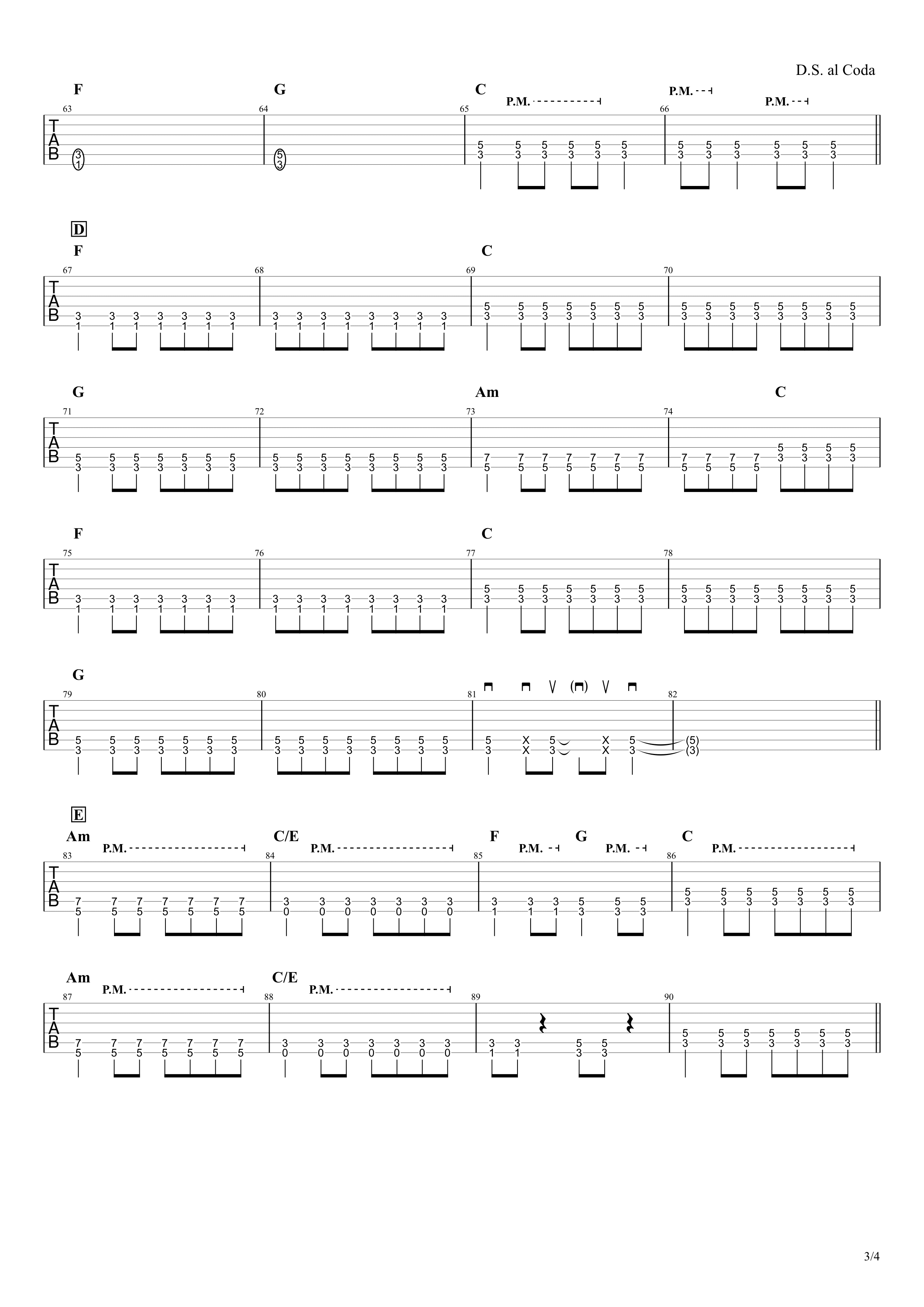 花唄 Greeeen 無料ギターtab譜 パワーコードで全部弾けるアレンジver Easy Guitar Net