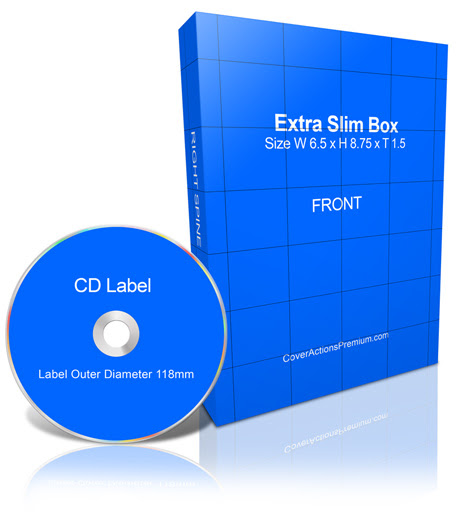 Download Free box and CD mockup | Cover Actions Premium | Mockup PSD Template