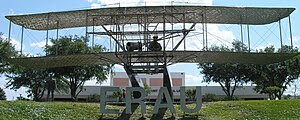 The Wright Flyer statue at Embry-Riddle Aerona...