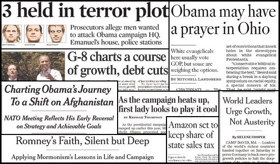newspaper headline collage