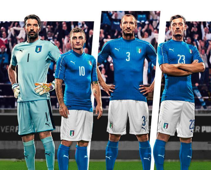 イタリア代表 ユーロ16用puma新ユニフォーム ホームモデル 正式リリース シャドー調ピンストライプが映える Football Shirts Voltage Com サッカー各国代表 クラブユニフォーム