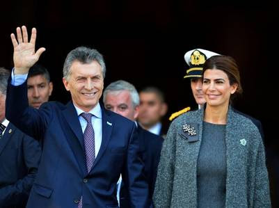 Macri y su esposa Juliana Awada, ayer en la Catedral porteña por el Tedeum del 25 de mayo.