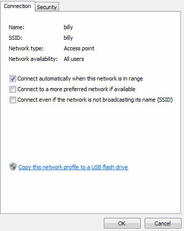 wireless network properties