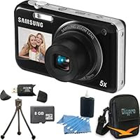 Samsung Multiview MV800 14.1MP Digital Camera with 5x Optical Zoom Bundle Includes 8 GB Memory Card, Card Reader, Deluxe Carrying Case, Mini Tripod, and 3Pcs. Lens Cleaning Kit