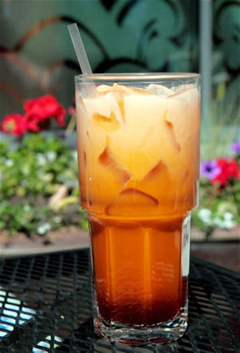 Peach ice tea combine sugar, 1 cup of water, and two peaches (pitted and chopped) in a small pot. Recipe Thai Iced Tea :: ImportFood