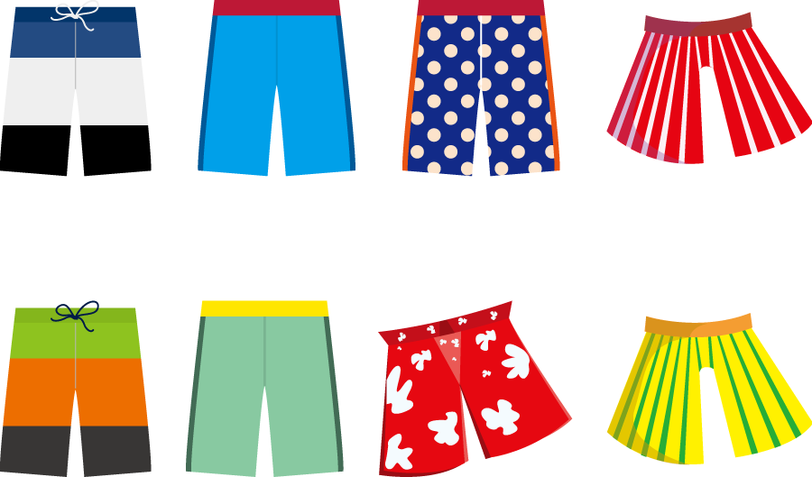 フリーイラスト 8種類の海パンのセットでアハ体験 Gahag 著作権フリー写真 イラスト素材集