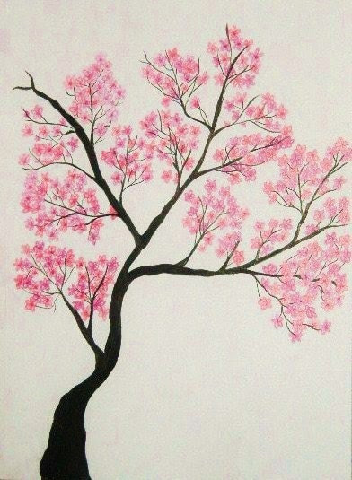 cherry tree drawing. cherry tree blossom drawing.