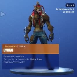 les defis de lycan les differents styles du skin du