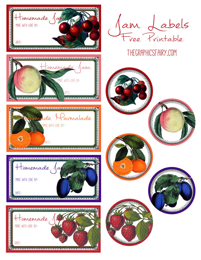 Free Printable Jam Labels - The Graphics Fairy