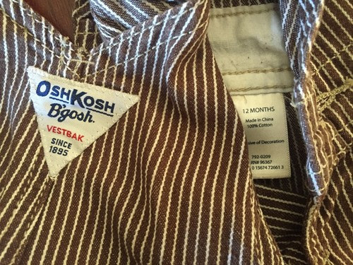 Oshkosh-kids-overalls-12-months-brown-stripe-cotton