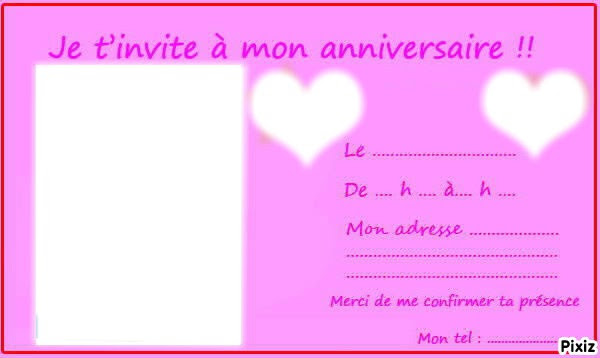 Photo Montage Carte D Invitation Anniversaire Ado Pixiz