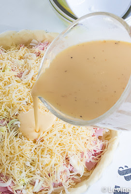 Hartige taart met prei en ham-3