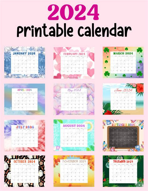 Download at the … see more cute free printable monthly calendar 2024 cassie smallwood