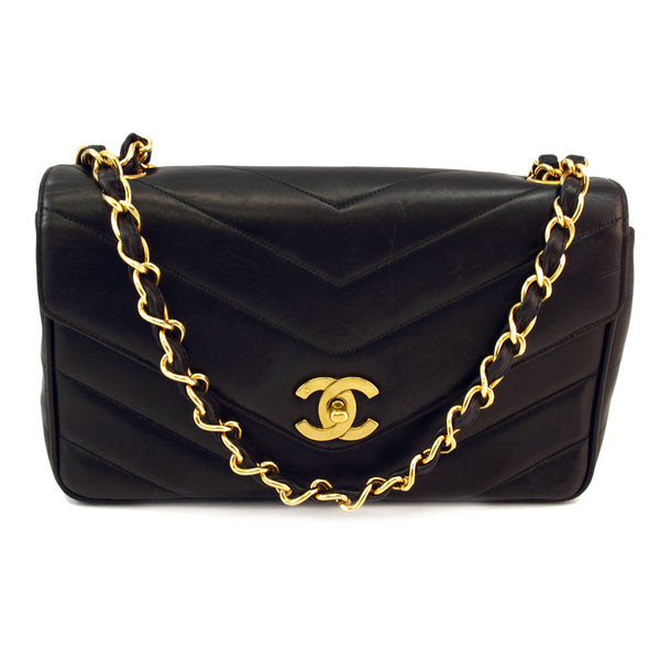 Chanel V Stitch Classic Flap Leather Handbag (Authentic Pre Owned ...