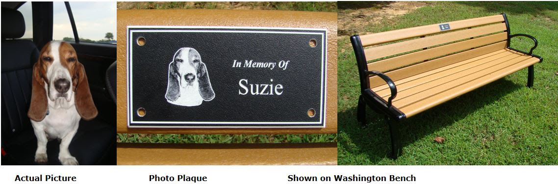 Memorial Benches Accessories: Custom Engraved Photo 
