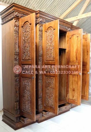 Recomended Lemari Pakaian Jati Ukir Gebyok Natural Recomended Lemari Pakaian Jati Ukir Gebyok Natural