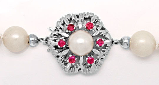 Originalfoto AKOYA-PERLENKETTE -8mm, SUPER-RUBIN-SCHLOSS 1.250€ NEU!