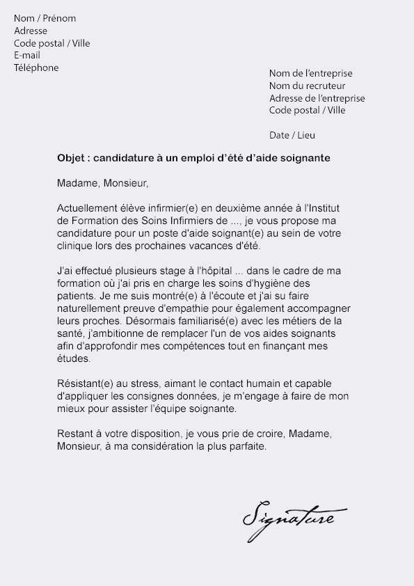 Lettre motivation supermarche job ete - Modele de lettre type