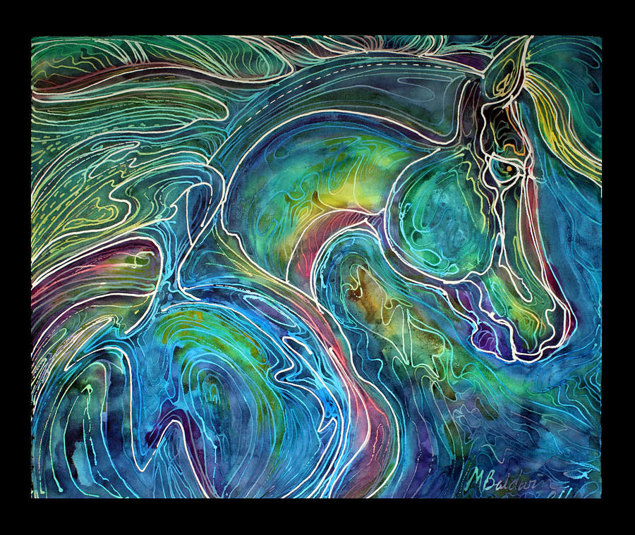 Emerald Eye Equine Abstract Batik by Marcia Baldwin Emerald Eye Equine Abstract Batik by Marcia Baldwin