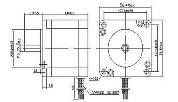 NEMA  23  Stepping Motor  15 0 kg cm 6 Wire 57BYGH303