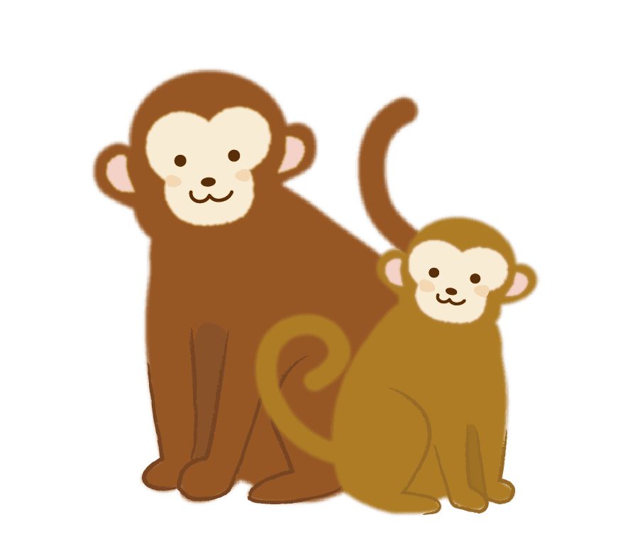 年賀状と猿のイラスト フリー素材 さぽつぴ日記