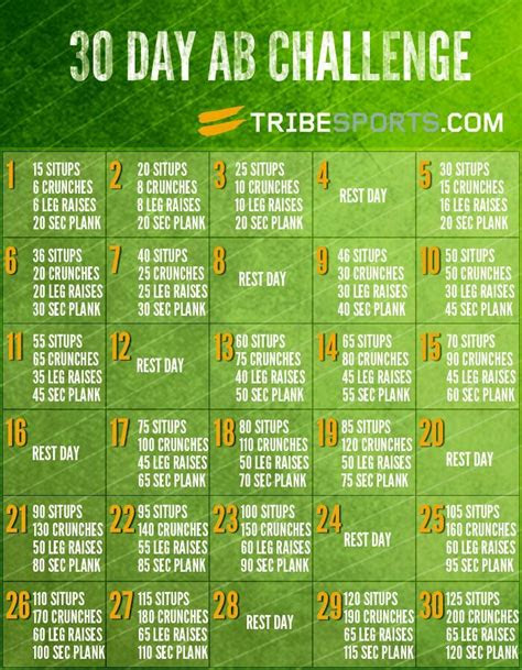 day ab challenge health fitness pinterest