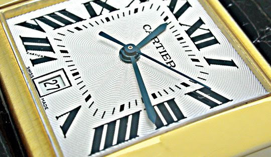 Original-Foto 4, UNGETRAGENE!! CARTIER TANK FRANCAISE HERREN GOLD TOPUHR