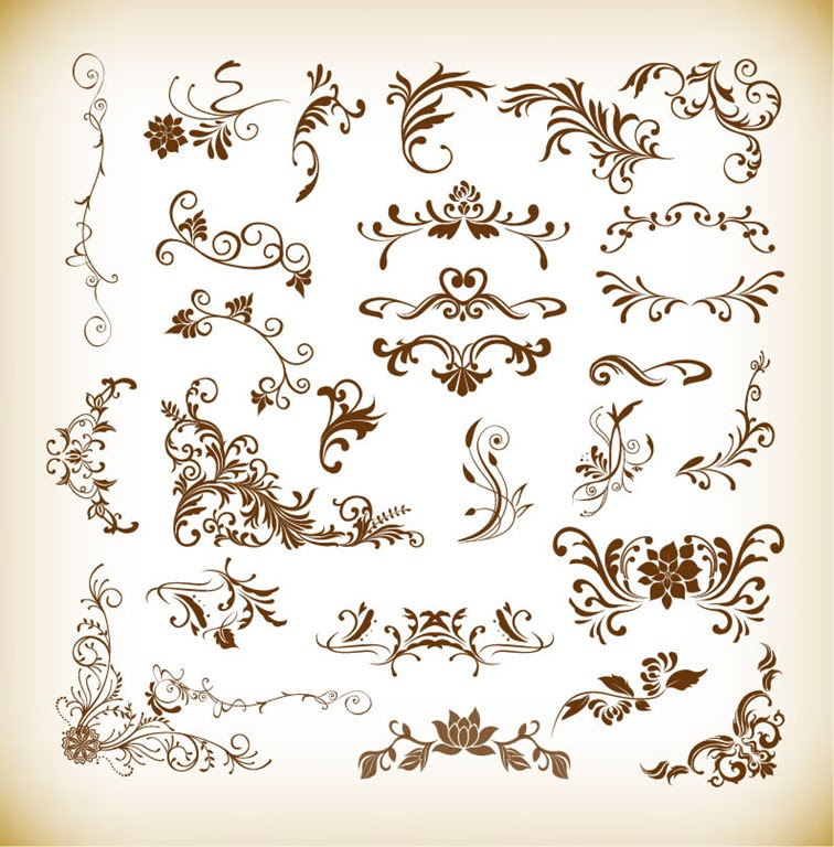 Floral Elements Collection Vector Illustration | Free Vector Graphics | All Free Web Resources ...