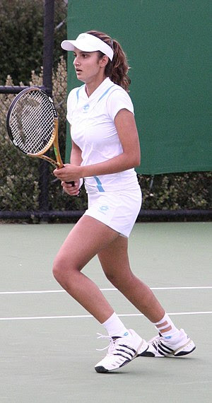 Sania Mirza at the 2007 Australian Open, durin...