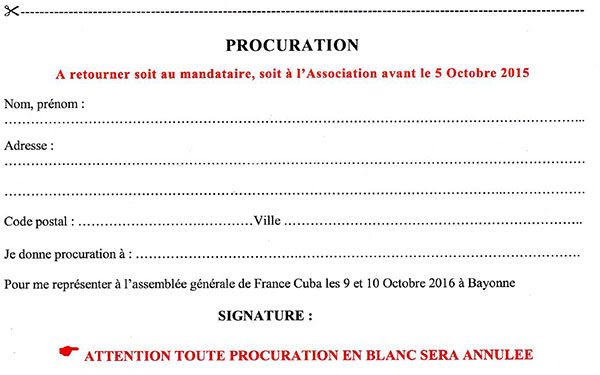 Modele procuration assemblee generale - Modele de lettre type