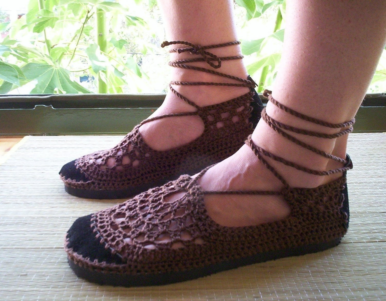 up crochet SHOES - Mary Jane - Chocolate Brown - CUSTOM made - Hippie ...