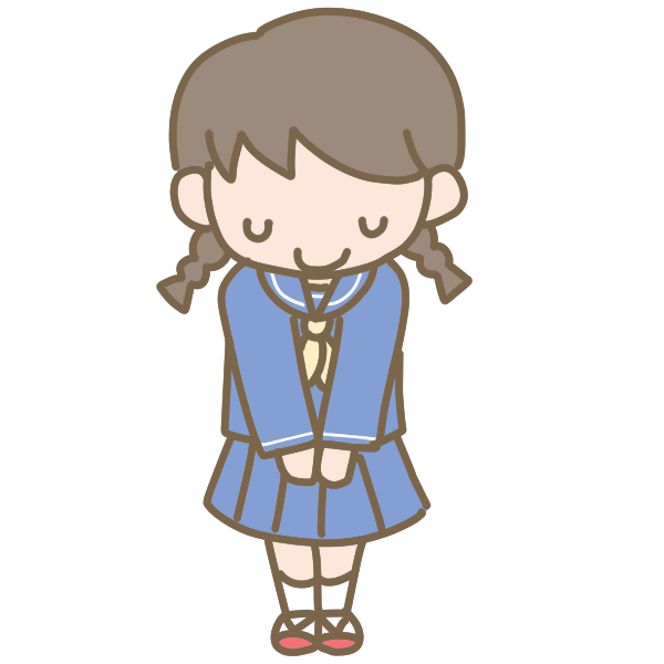 挨拶をする女子生徒 セーラー服 のイラスト かわいいフリー素材が無料のイラストレイン