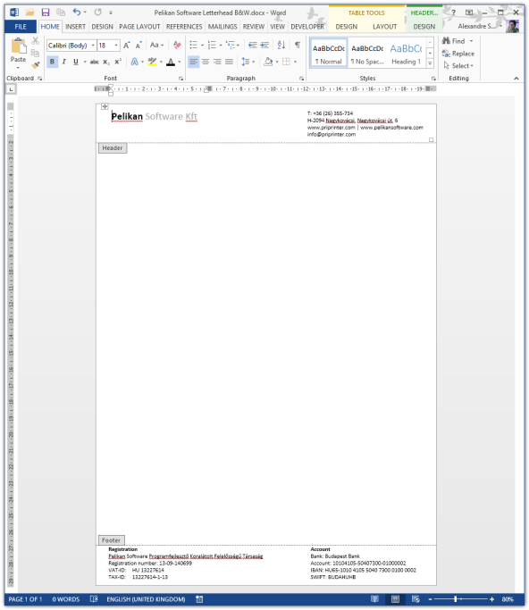 priPrinter - Letterheads