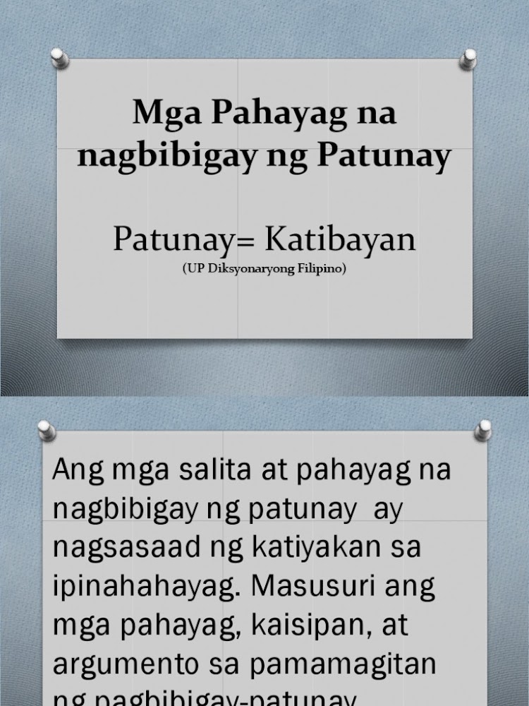 Mga Bagay Na Nag Bibigay Patunay