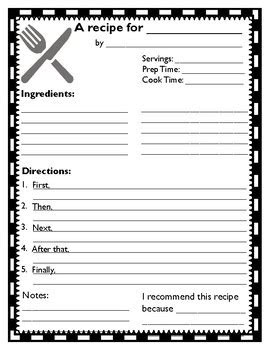*FREEBIE* Recipe Template by The Multicultural Teacher | TpT