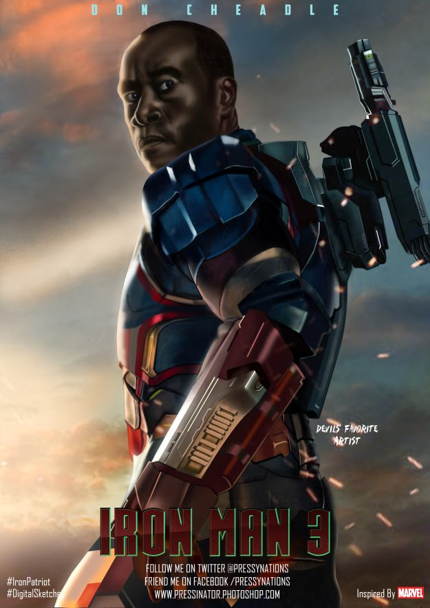ArtistME  Digital Sketch, Iron PatriotDon Cheadle from Iron 