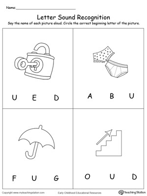 Letter U Alphabet Flash Cards for Preschoolers | MyTeachingStation.com