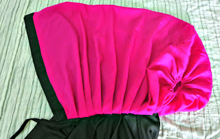side view of hood's lining
