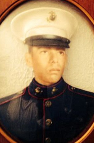 Pictured as a Marine in the early 70s