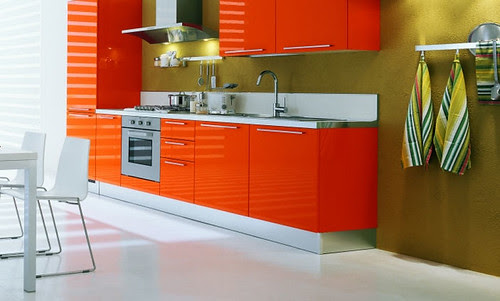 Modern Kitchen Orange Design Ideas