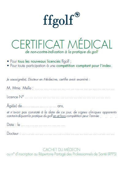 Vous devez renseigner des informations exactes dans le. Certificat MÃ©dical en 2018 | Le Grand Club