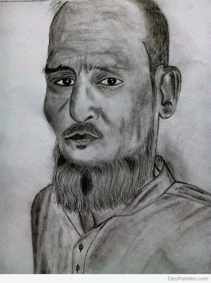 Wonderful Pencil Sketch Of Man | DesiPainters.com