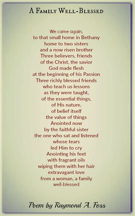 family  blessed raymond  foss family poems