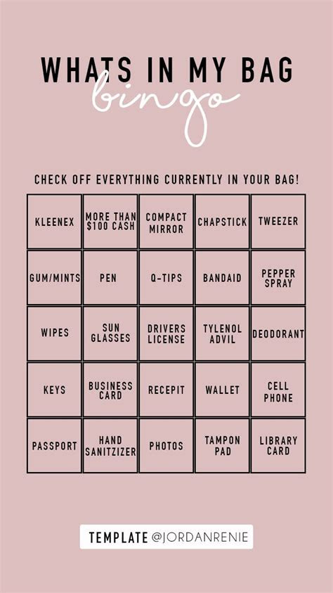 instagram story templates bingo whats bag bingo