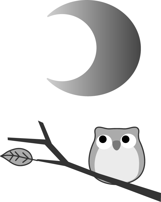 フクロウと月のイラスト 無料イラストフリー素材