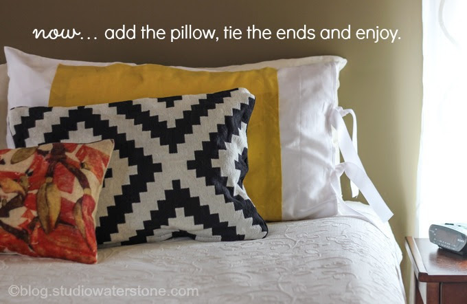 DIY color blocked pillow sham