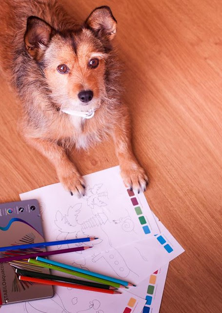 dibujos para colorear nina y lapices-1