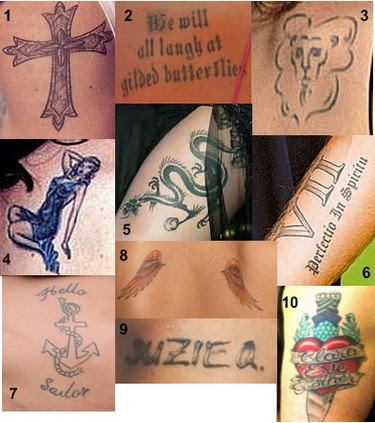 David Beckham (VII and Roman phrase “Perfectio in Spiritu”) 7. Amy Winehouse 